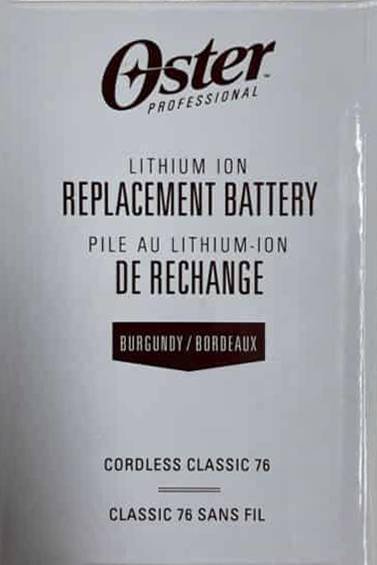 OSTER CORDLESS 76 LITHIUM ION BATTERY
