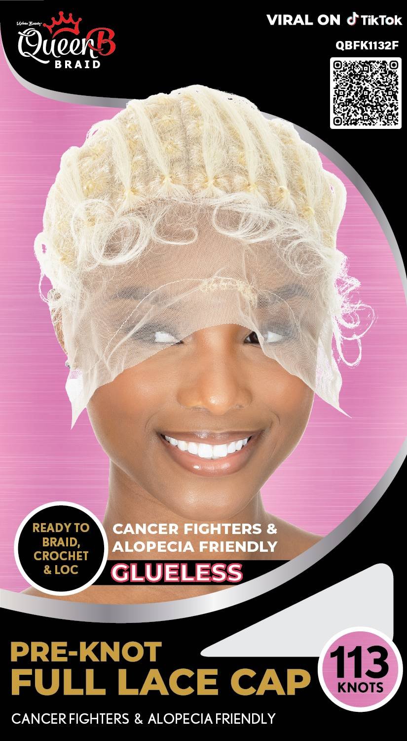 QB PRE-KNOT FULL LACE CAP-SQ113-#BLOND