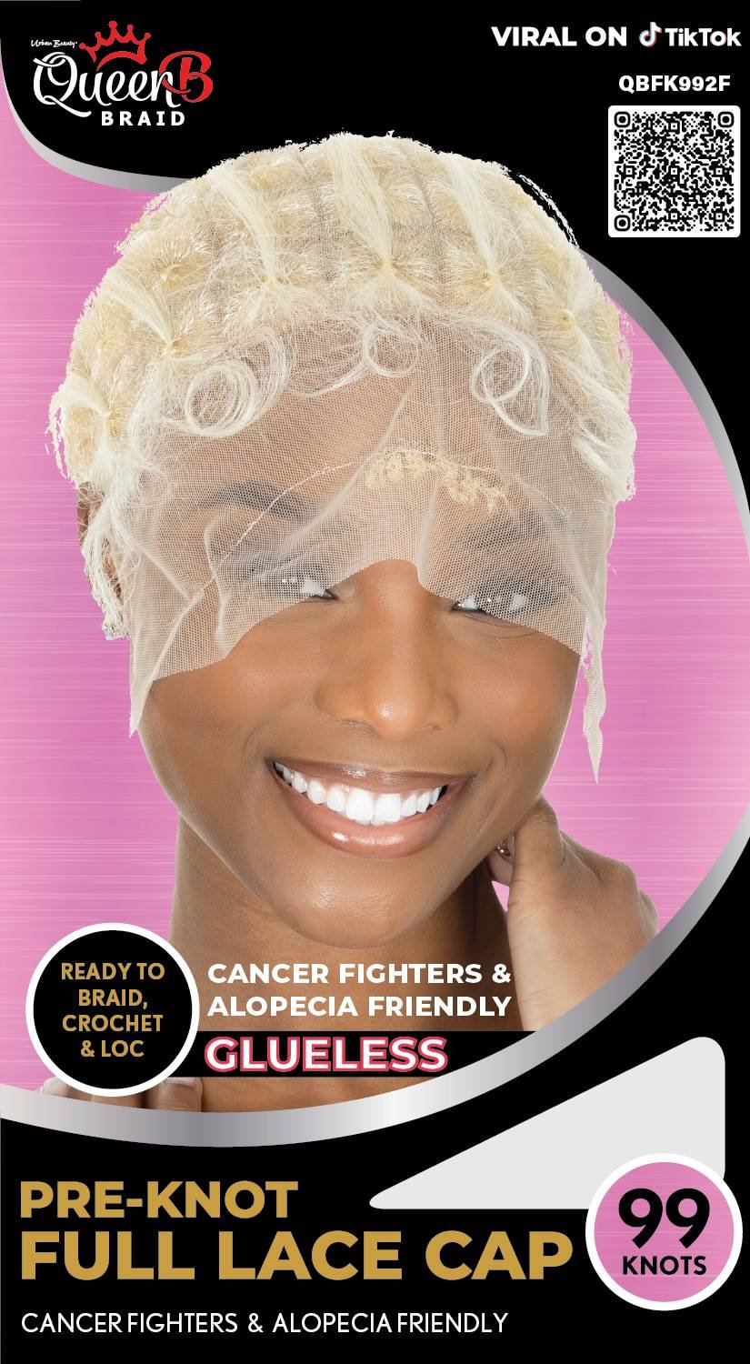 QB PRE-KNOT FULL LACE CAP-SQ99-#BLOND