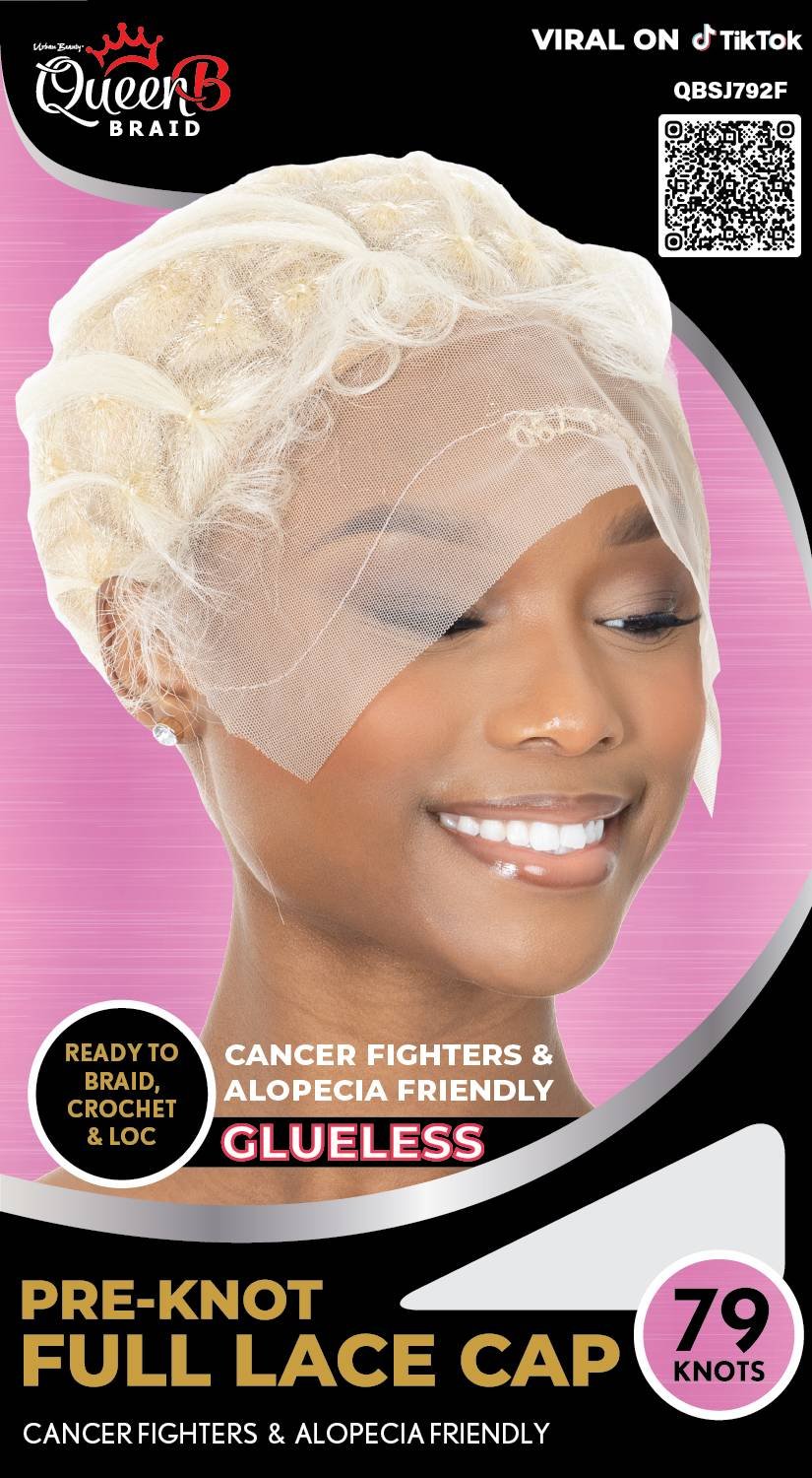 QB PRE-KNOT FULL LACE CAP-TRI79-#BLOND