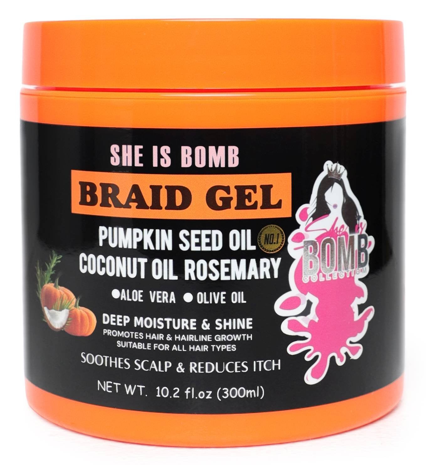SHE IS BOMB BRAID GEL [PUMPKIN SEED OIL] 10.2 OZ