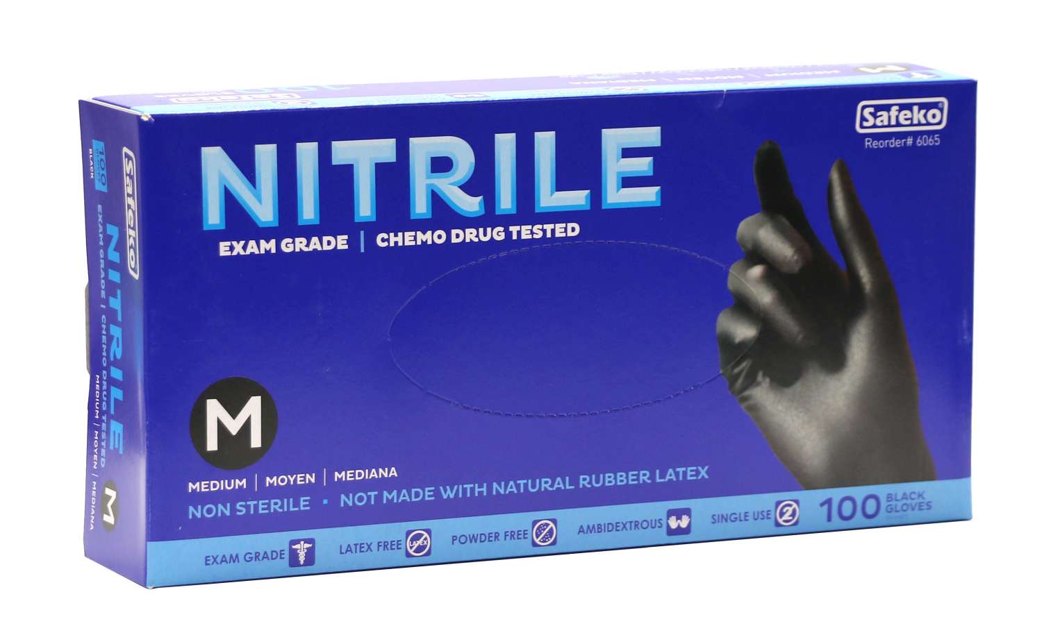 SAFEKO NITRILE BLACK GLOVE [MEDIUM]