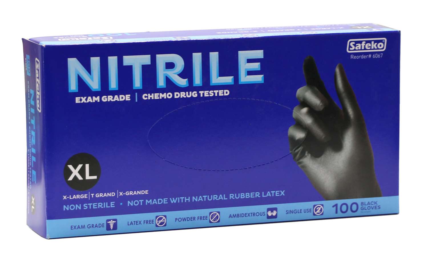 SAFEKO NITRILE BLACK GLOVE [X-LARGE]