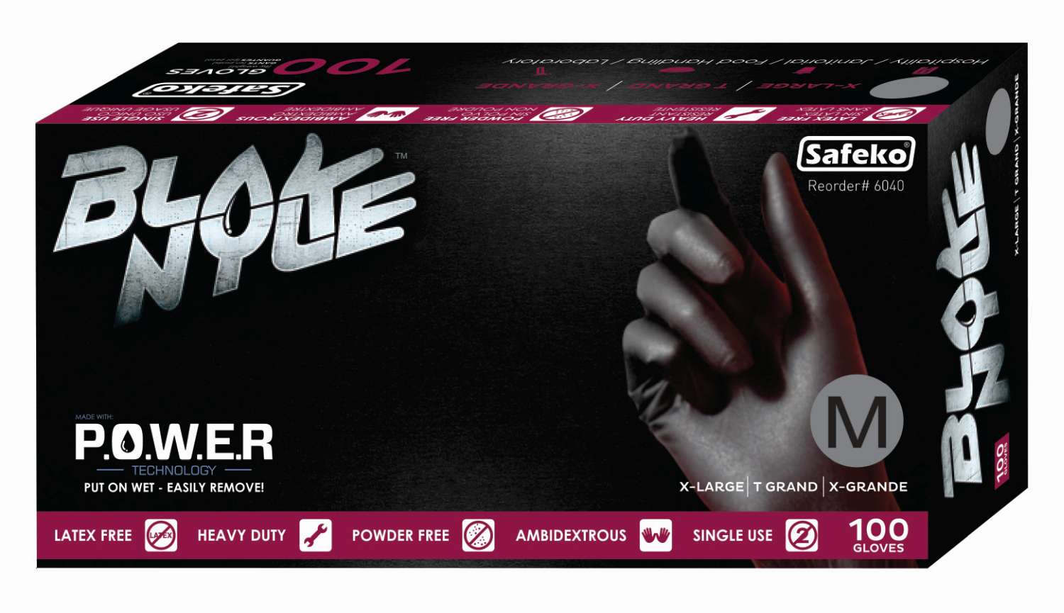 SAFEKO BLAK NYLE GLOVE MEDIUM