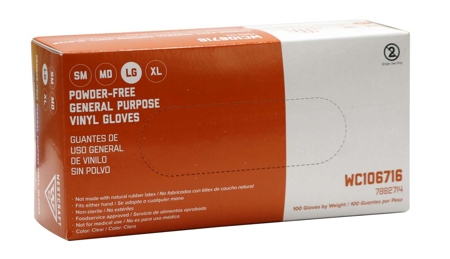 SAFEKO WC VINYL P/FREE GLOVES [LARGE]