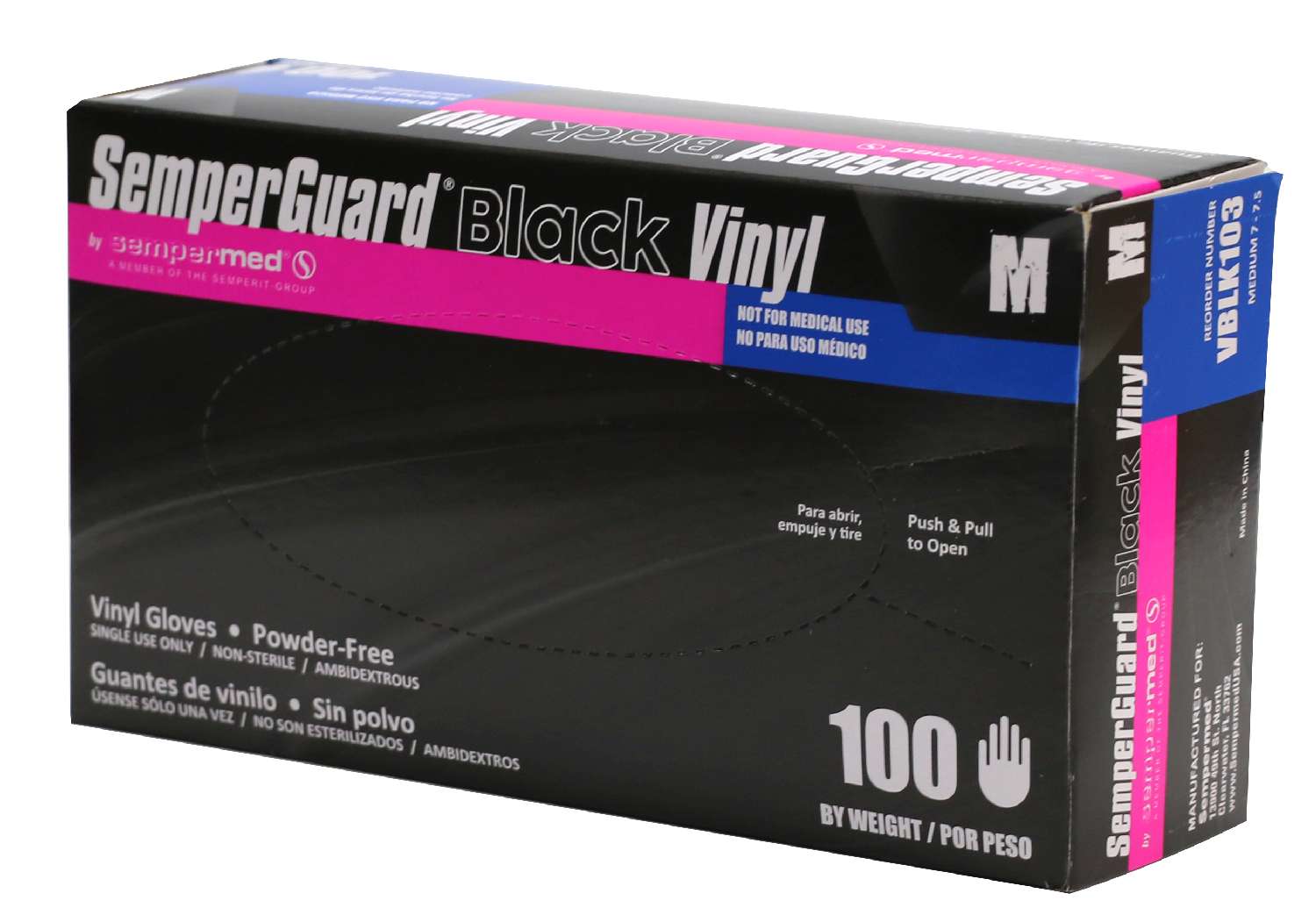 SEMPER VINYL P/FREE BLACK GLOVE [MEDIUM]