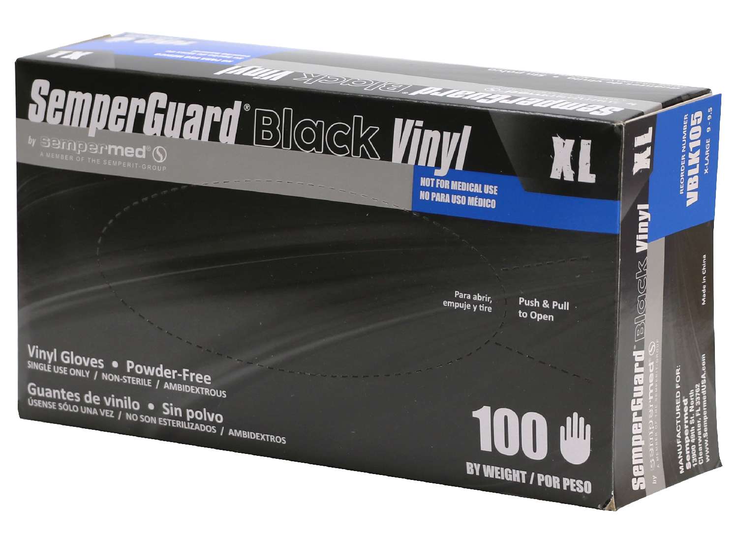 SEMPER VINYL P/FREE BLACK GLOVE [XLARGE]